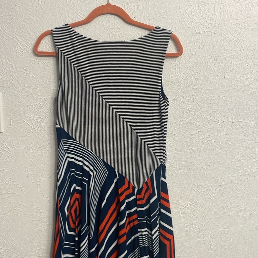 Anthropologie Maeve Cameron Blue/Orange/White Asymmetrical Dress Size S - Picture 5 of 5